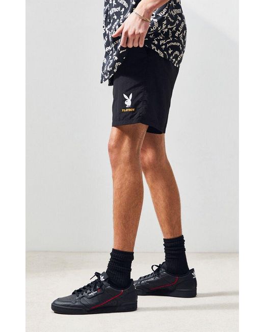 X Playboy Gold Text Active Shorts 