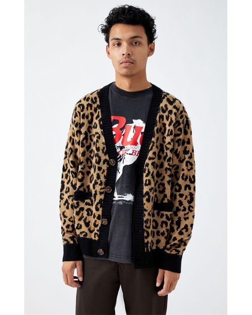 PacSun Leopard Knit Cardigan for Men | Lyst
