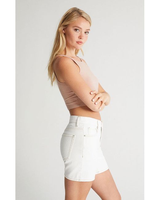 White Baggy Boyfriend Denim Shorts 