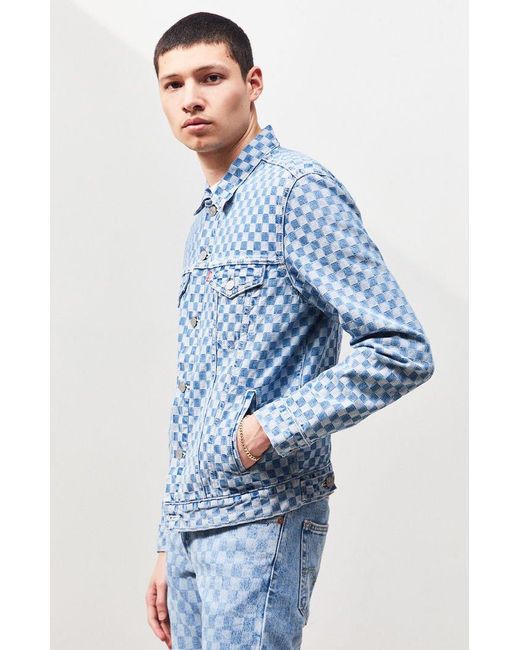 Levi's Check Denim Jacket in Indigo 