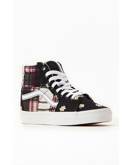 Vans Floral Plaid Patchwork Sk8-hi Sneakers in Black | Lyst