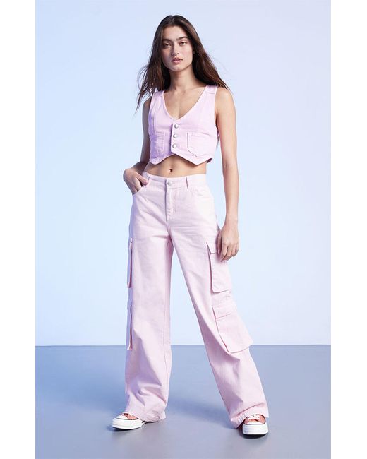 PacSun White Pink '90s Baggy Cargo Pants