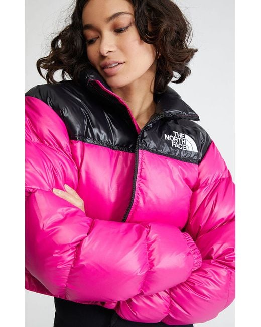 The North Face Synthetic Eco Fuchsia Nuptse Short Puffer Jacket in Pink ...
