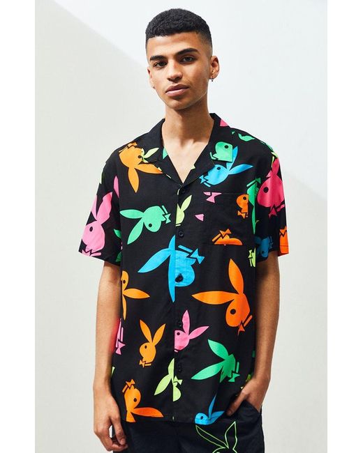 PacSun X Playboy Neon Button Up Shirt 