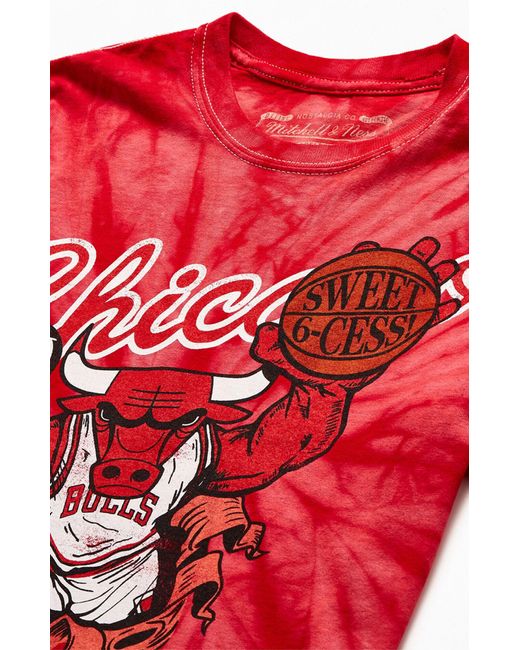 Mitchell Ness Tie Dyed Chicago Bulls Finals T Shirt In Red For Men Lyst