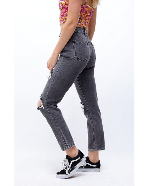 PacSun Denim Faded Black Ripped Mom 