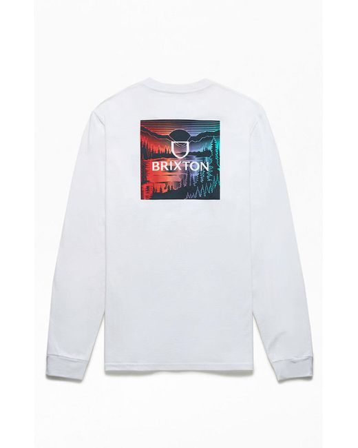 Brixton Alpha Squares Long Sleeve T-shirt in White for Men | Lyst