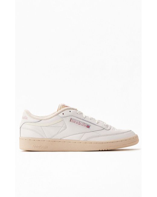 Reebok Leather White & Pink Club C 85 Shoes for Men | Lyst