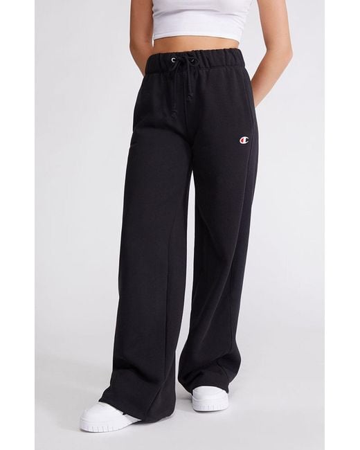 Champion Fleece Black Reverse Puddle Sweatpants Lyst