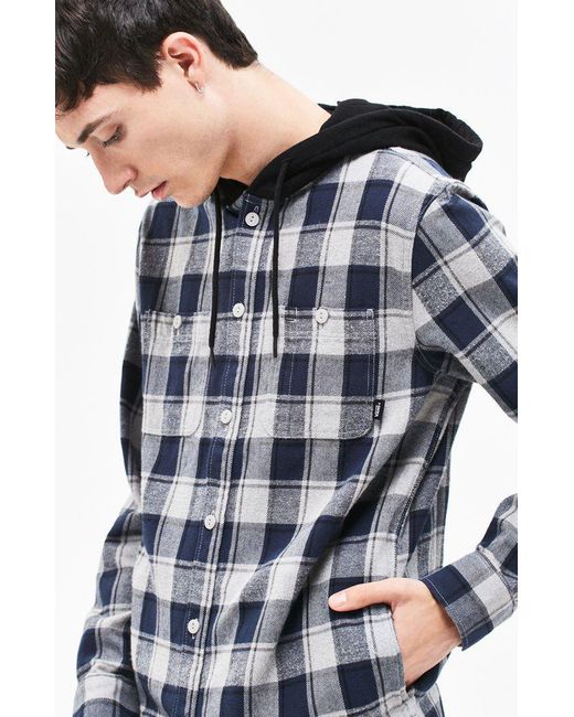 Vans Lopes Hooded Plaid Flannel Shirt 