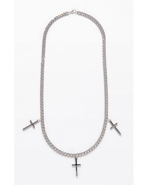 PacSun Triple Cross Chain Necklace in 