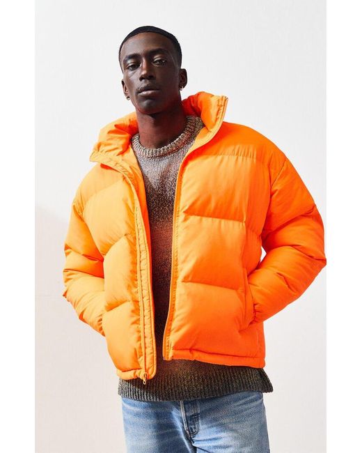 PacSun Solid Puffer Jacket in Orange for Men | Lyst