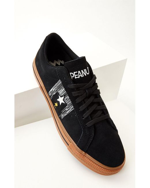 Converse Suede X Peanuts One Star Pro Shoes in Black for Men Lyst