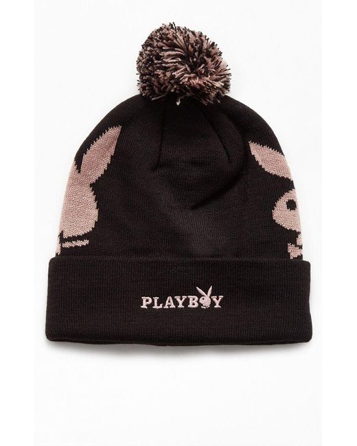 PacSun X Playboy Pom Beanie in Black 