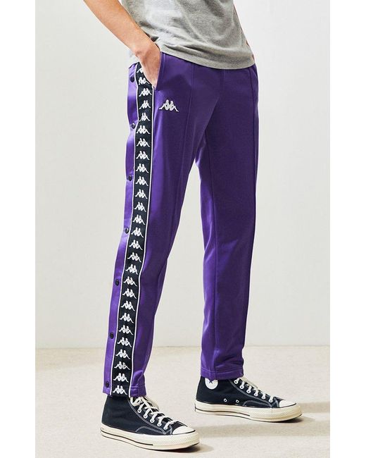 Kappa Synthetic Banda Astoria Snap Button Slim Track Pants in Purple for Men  | Lyst