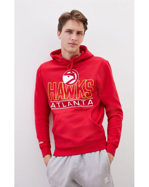 Mitchell & Ness Fleece Atlanta Hawks Hoodie in Red for Men ...