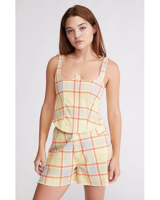 WeWoreWhat Plaid Seamed Corset Top | Lyst