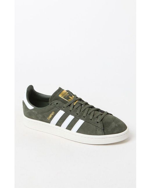 adidas Suede Women's Olive Campus Sneakers in Green | Lyst