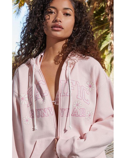 PacSun Daisy Pacific Sunwear Full Zip Hoodie in Pink Lyst