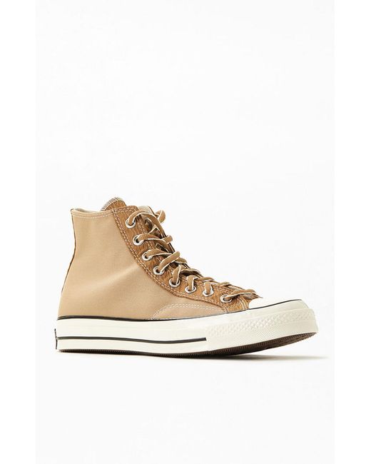 Converse Canvas Chuck 70 Khaki Mixed Materials High Top Shoes in Green