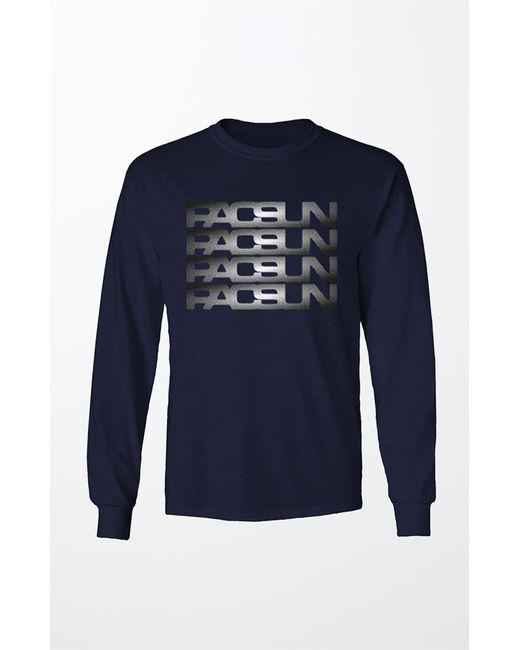PacSun Gradient Repeat Logo Long Sleeve Tshirt in Blue for Men Lyst