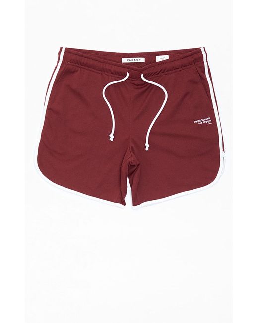 PacSun Pacific Sunwear Burgundy Mesh Dolphin Shorts in Red for Men Lyst