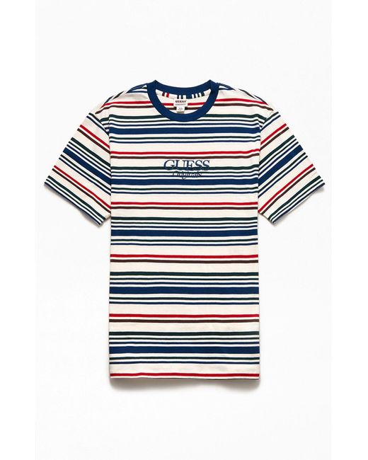 blue striped guess t shirt
