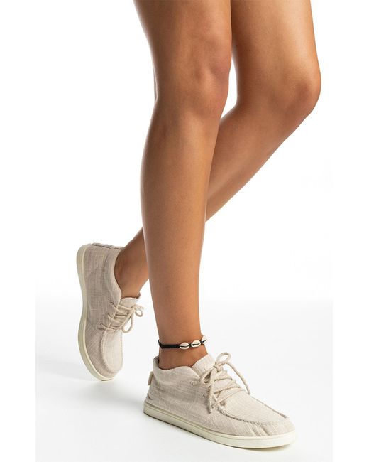 Roxy Cotton Minnow Mid Top Sneakers In Ivory Natural Lyst 