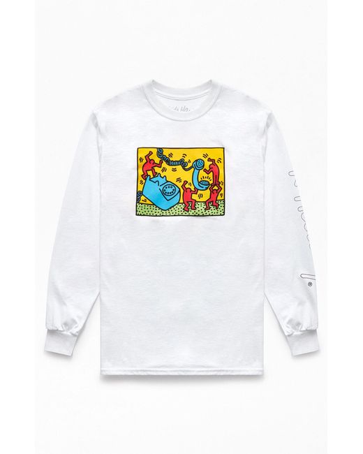 PacSun Keith Haring Art Long Sleeve T-shirt in White for Men - Lyst