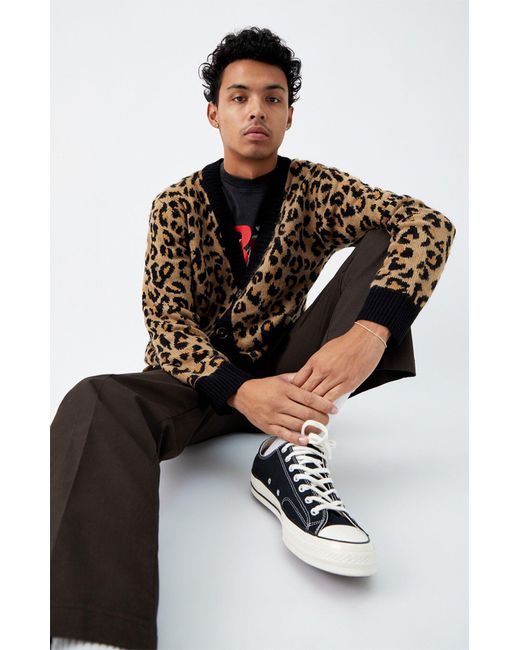 PacSun Leopard Knit Cardigan for Men | Lyst