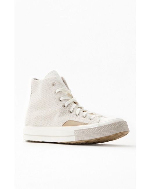Converse Khaki Chuck 70 Cozy High Top Sneakers in White Lyst