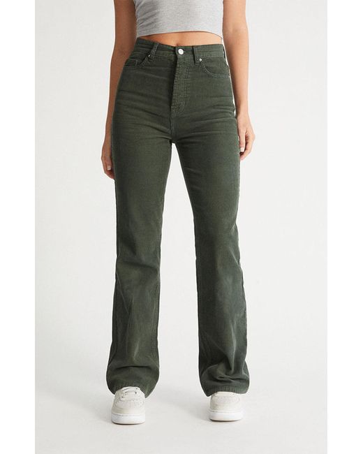 PacSun Green Corduroy High Waisted Bootcut Jeans | Lyst