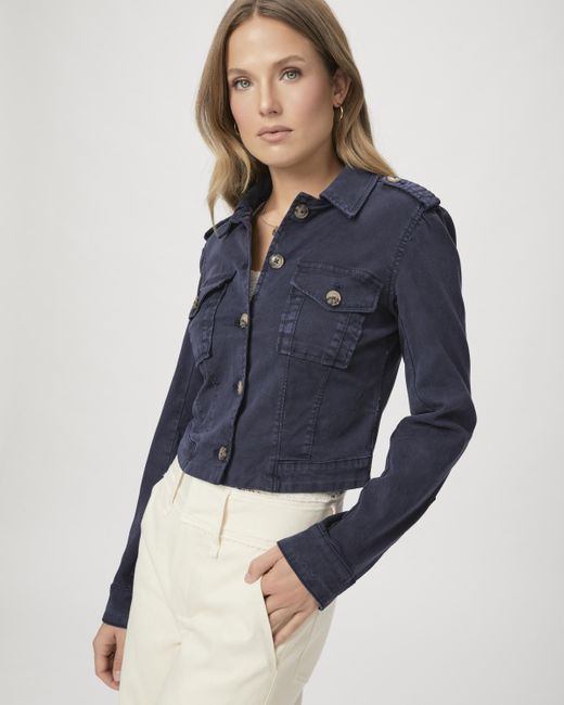 PAIGE Blue Cropped Pacey Jacket