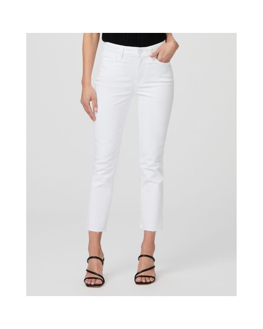 PAIGE Cindy Crop Jeans Petite in White | Lyst