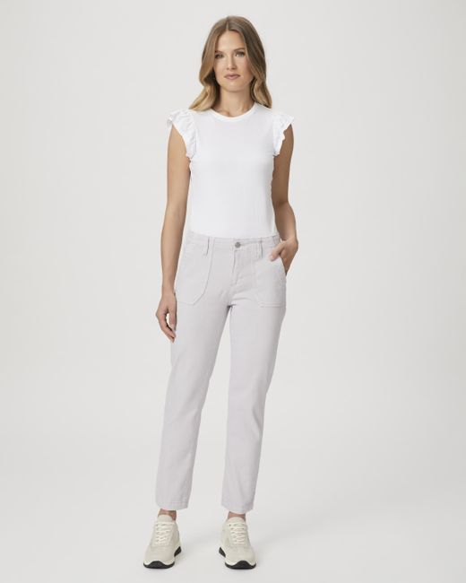 PAIGE White Mayslie Straight Jeans Ankle