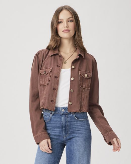 PAIGE Blue Cropped Pacey Denim Jacket