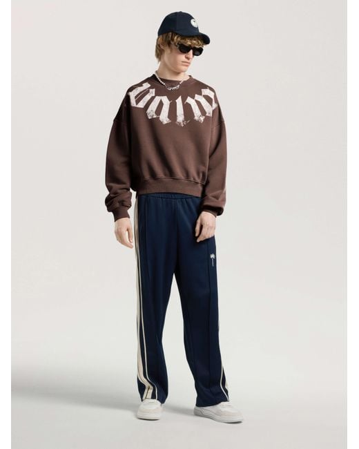 Palm Angels Brown Big Neck Logo Loose Sweatshirt for men