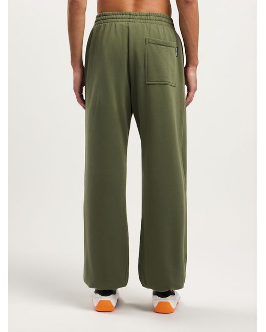 Palm Angels Green Waist Logo Sweatpants for men