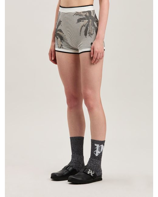 Palm Angels Gray Palms Jacquard Knit Shorts Off