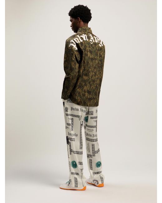 Palm Angels White Classic Logo Snake Overshirt for men