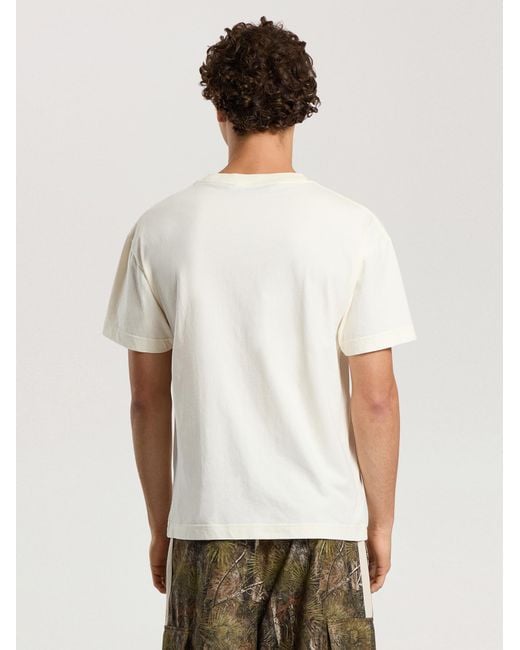 Palm Angels White Palm Island Regular T-Shirt Off for men