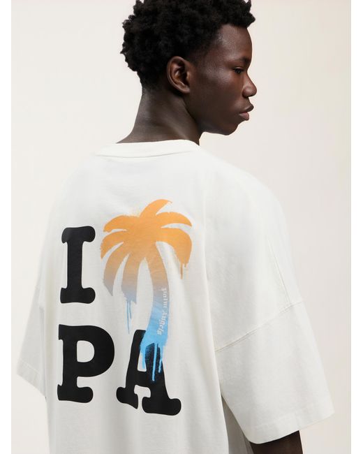 Palm Angels Natural I Love Pa Over T-Shirt for men