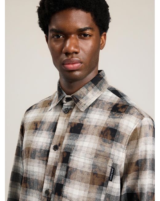 Palm Angels White Classic Logo Check Shirt for men
