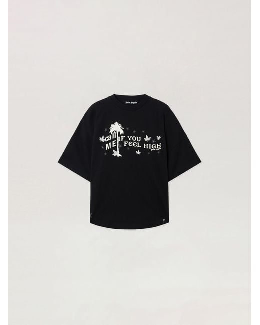 Palm Angels Black Feel High Oversized T-Shirt for men