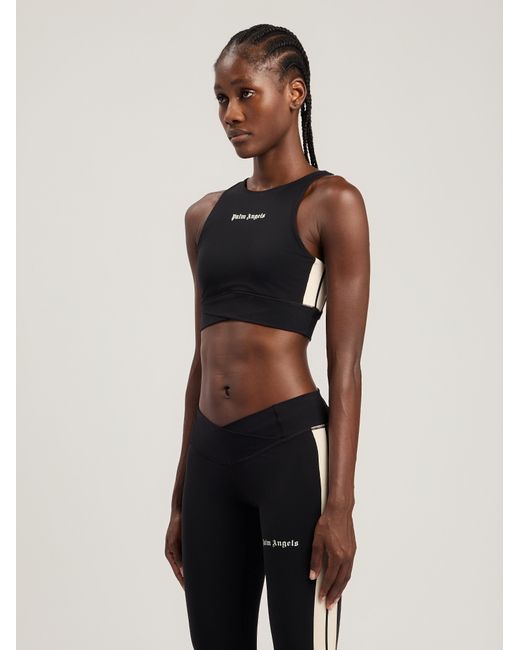 Palm Angels Black Classic Logo Active Track Top