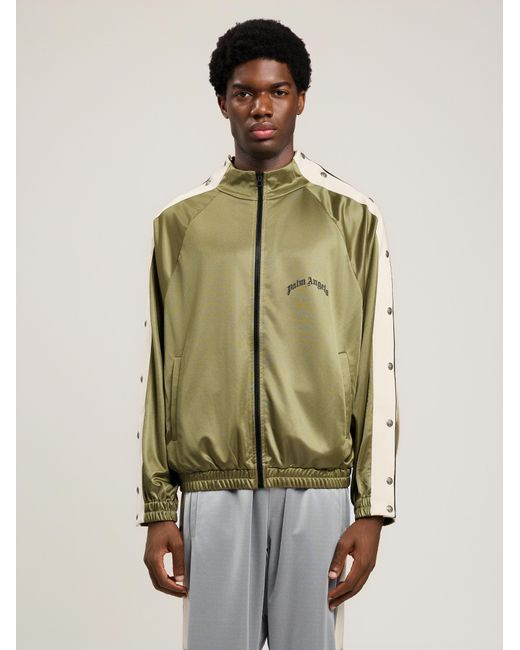 Palm Angels Green Curved Logo Boxe Track Jacket for men