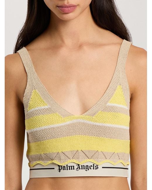 Palm Angels Multicolor Logo Beach Knit Top