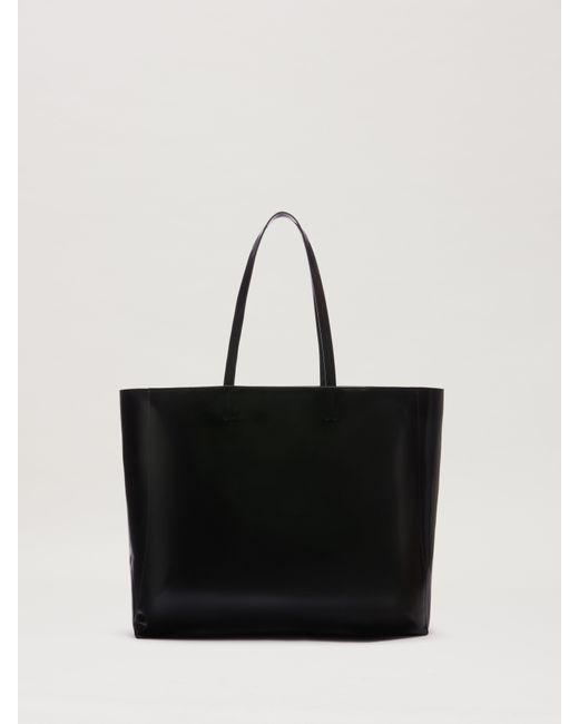 Palm Angels Black Curved Logo Shopping Bag for men