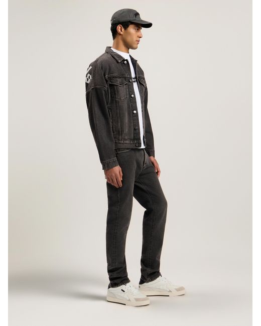 Palm Angels White Back Logo Over Denim Jkt for men