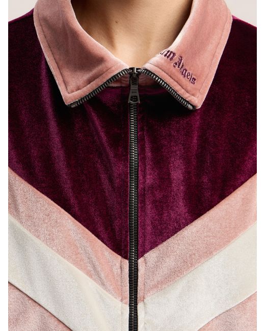 Palm Angels Pink Cropped Velvet Jacket